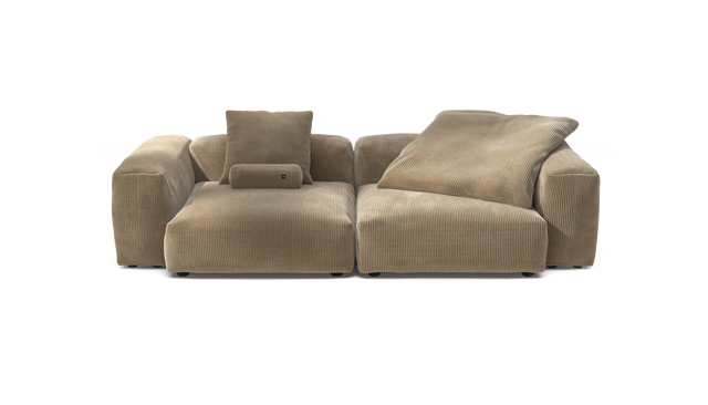 vetsak | Sofa Set 02 Large - Cord Velour - Sand | Sofa Modulable | 3.5 Places | Grand Sofa