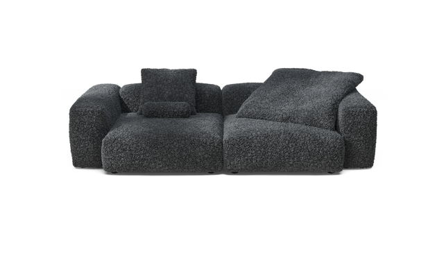 vetsak | Sofa Set 02 Large - Doodle - Dark Grey | Sofa Modulable | 3.5 Places | Grand Sofa