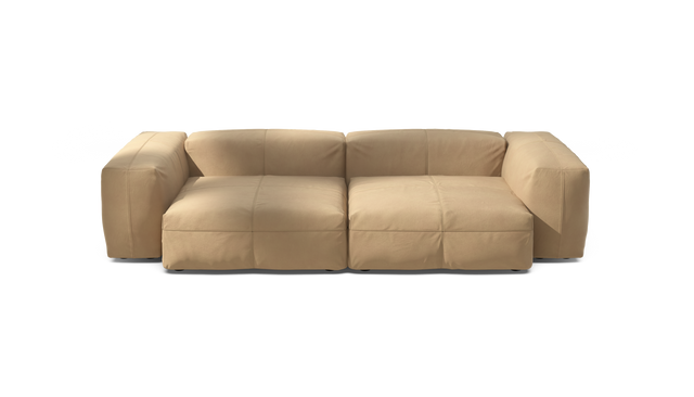 vetsak | Sofa Set 02 Large - Leather - Beige | Sofa Modulable | 3.5 Places | Grand Sofa