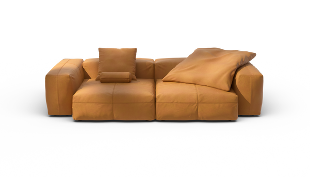 vetsak | Sofa Set 02 Large - Leather - Brown | Sofa Modulable | 3.5 Places | Grand Sofa