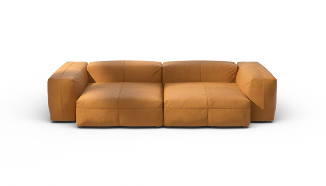 vetsak | Sofa Set 02 Large - Leather - Brown | Sofa Modulable | 3.5 Places | Grand Sofa