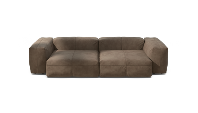 vetsak | Sofa Set 02 Large - Leather - Cacao | Sofa Modulable | 3.5 Places | Grand Sofa