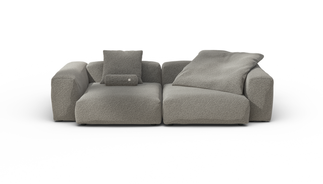 vetsak | Sofa Set 02 Large - Pebble - Platinum | Sofa Modulable | 3.5 Places | Grand Sofa