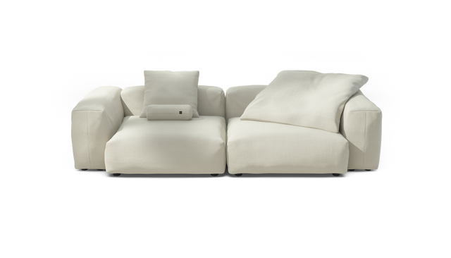 vetsak | Sofa Set 02 Large - Pique - Creme | Sofa Modulable | 3.5 Places | Grand Sofa