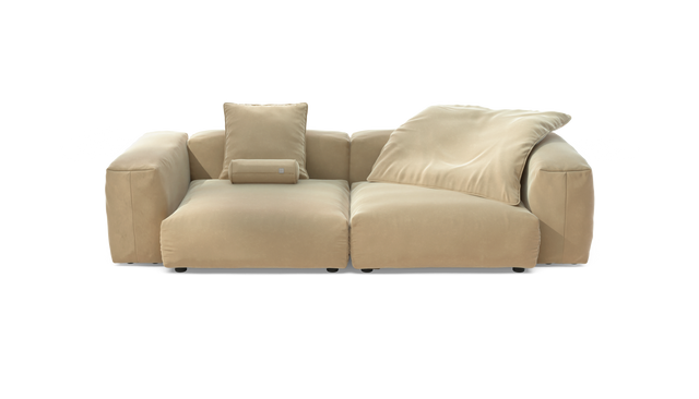vetsak | Sofa Set 02 Large - Suave - Creme | Sofa Modulable | 3.5 Places | Grand Sofa