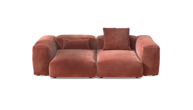 vetsak | Sofa Set 02 Medium - Cord Velour - Brick | Sofa Modulable | 2.5 Places | Grand Sofa