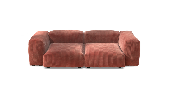 vetsak | Sofa Set 02 Medium - Cord Velour - Brick | Sofa Modulable | 2.5 Places | Grand Sofa