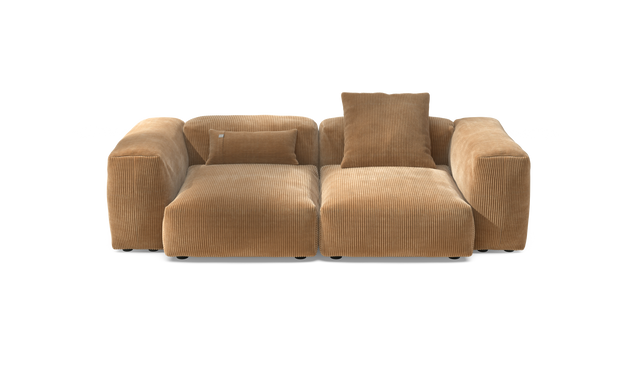 vetsak | Sofa Set 02 Medium - Cord Velour - Camel | Sofa Modulable | 2.5 Places | Grand Sofa