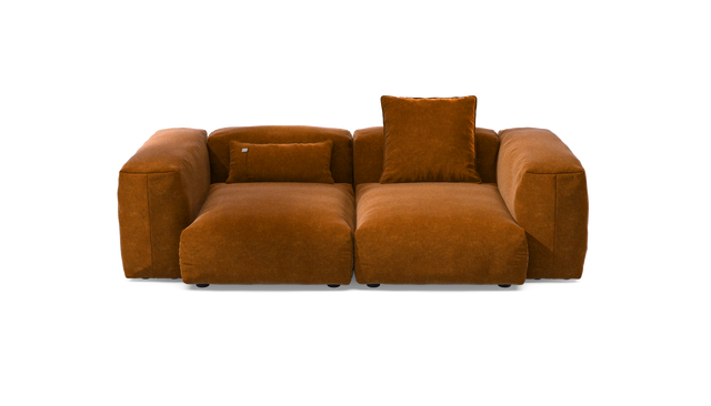 vetsak | Sofa Set 02 Medium - Suave - Honey | Sofa Modulable | 2.5 Places | Grand Sofa