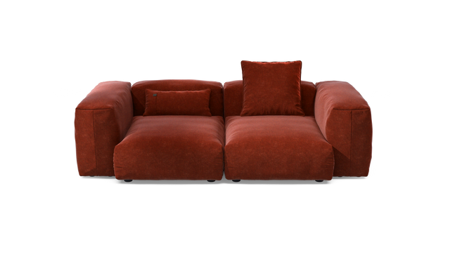 vetsak | Sofa Set 02 Medium - Suave - Saffron | Sofa Modulable | 2.5 Places | Grand Sofa