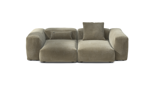 vetsak | Sofa Set 02 Medium - Cord Velour - Khaki | Sofa Modulable | 2.5 Places | Grand Sofa