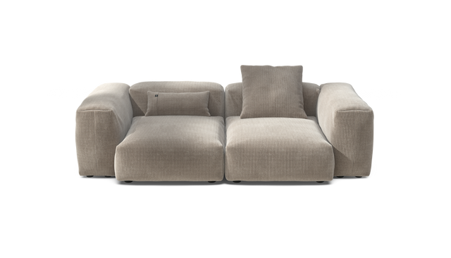 vetsak | Sofa Set 02 Medium - Cord Velour - Platinum | Sofa Modulable | 2.5 Places | Grand Sofa
