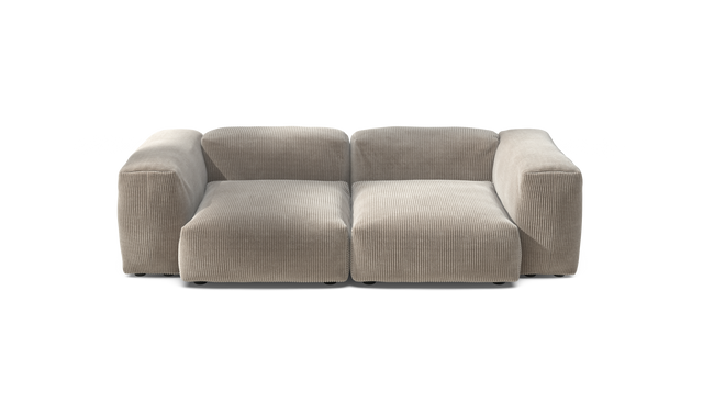 vetsak | Sofa Set 02 Medium - Cord Velour - Platinum | Sofa Modulable | 2.5 Places | Grand Sofa