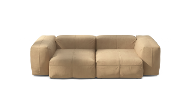 vetsak | Sofa Set 02 Medium - Leather - Beige | Sofa Modulable | 2.5 Places | Grand Sofa
