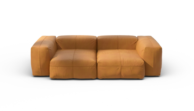vetsak | Sofa Set 02 Medium - Leather - Brown | Sofa Modulable | 2.5 Places | Grand Sofa