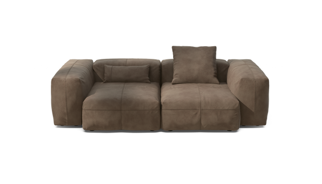 vetsak | Sofa Set 02 Medium - Leather - Cacao | Sofa Modulable | 2.5 Places | Grand Sofa