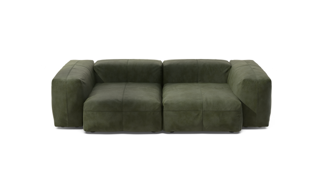 vetsak | Sofa Set 02 Medium - Leather - Olive | Sofa Modulable | 2.5 Places | Grand Sofa