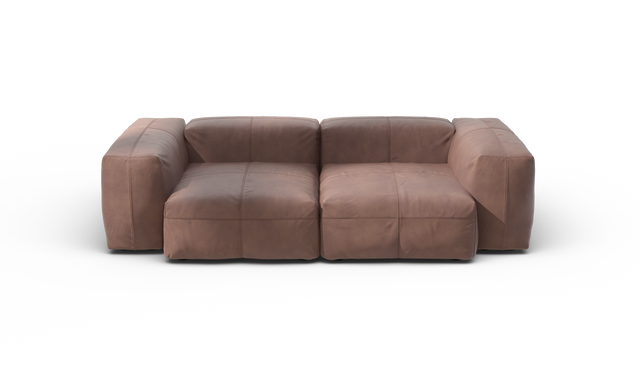 vetsak | Sofa Set 02 Medium - Leather - Stone | Sofa Modulable | 2.5 Places | Grand Sofa