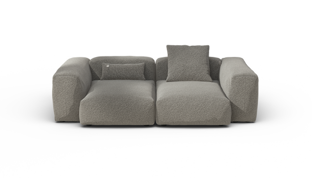 vetsak | Sofa Set 02 Medium - Pebble - Platinum | Sofa Modulable | 2.5 Places | Grand Sofa