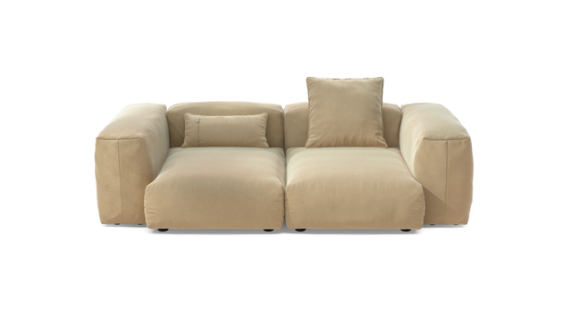 vetsak | Sofa Set 02 Medium - Suave - Creme | Sofa Modulable | 2.5 Places | Grand Sofa