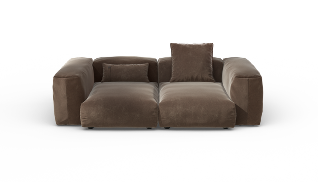 vetsak | Sofa Set 02 Medium - Suave - Espresso | Sofa Modulable | 2.5 Places | Grand Sofa