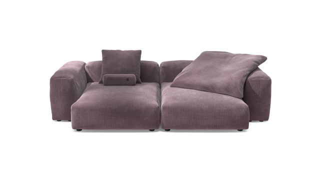 vetsak | Sofa Set 02 XLarge - Cord Velour - Blossom | Sofa Modulable | 3.5 Places | Grand Sofa