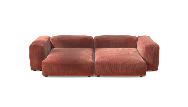 vetsak | Sofa Set 02 XLarge - Cord Velour - Brick | Sofa Modulable | 3.5 Places | Grand Sofa