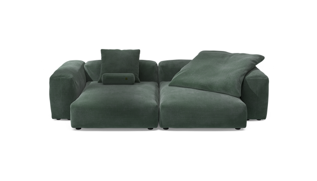 vetsak | Sofa Set 02 XLarge - Cord Velour - Hunter | Sofa Modulable | 3.5 Places | Grand Sofa