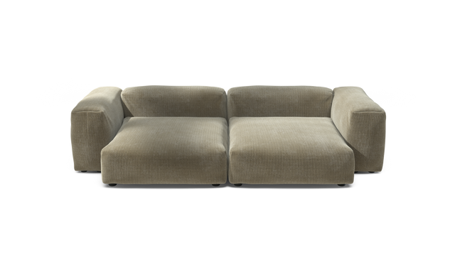 vetsak | Sofa Set 02 XLarge - Cord Velour - Khaki | Sofa Modulable | 3.5 Places | Grand Sofa