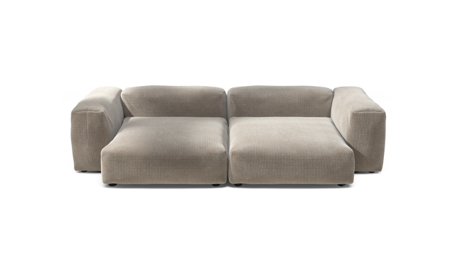 vetsak | Sofa Set 02 XLarge - Cord Velour - Platinum | Sofa Modulable | 3.5 Places | Grand Sofa