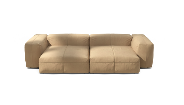 vetsak | Sofa Set 02 XLarge - Leather - Beige | Sofa Modulable | 3.5 Places | Grand Sofa