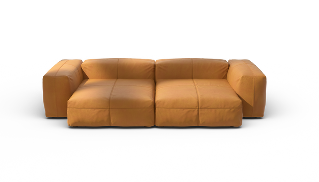 vetsak | Sofa Set 02 XLarge - Leather - Brown | Sofa Modulable | 3.5 Places | Grand Sofa