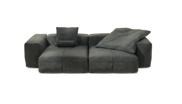 vetsak | Sofa Set 02 XLarge - Leather - Dark Grey | Sofa Modulable | 3.5 Places | Grand Sofa