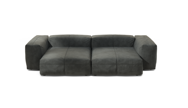 vetsak | Sofa Set 02 XLarge - Leather - Dark Grey | Sofa Modulable | 3.5 Places | Grand Sofa