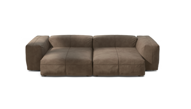 vetsak | Sofa Set 02 XLarge - Leather - Cacao | Sofa Modulable | 3.5 Places | Grand Sofa