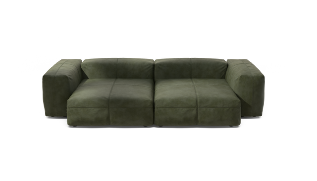 vetsak | Sofa Set 02 XLarge - Leather - Olive | Sofa Modulable | 3.5 Places | Grand Sofa