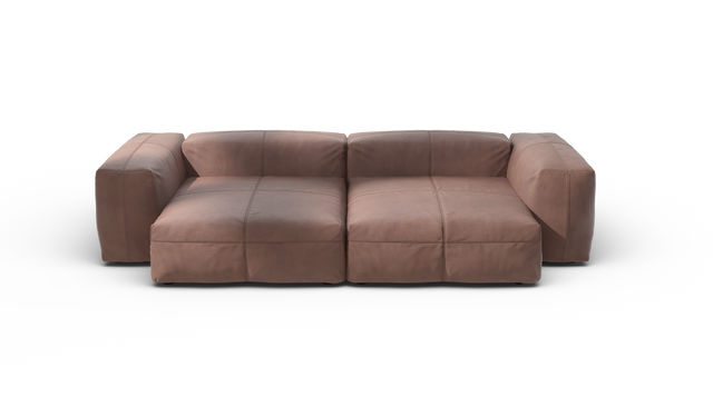 vetsak | Sofa Set 02 XLarge - Leather - Stone | Sofa Modulable | 3.5 Places | Grand Sofa