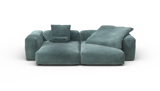 vetsak | Sofa Set 02 XLarge - Cord Velour - Mint | Sofa Modulable | 3.5 Places | Grand Sofa