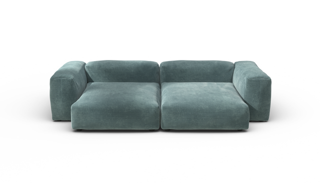 vetsak | Sofa Set 02 XLarge - Cord Velour - Mint | Sofa Modulable | 3.5 Places | Grand Sofa