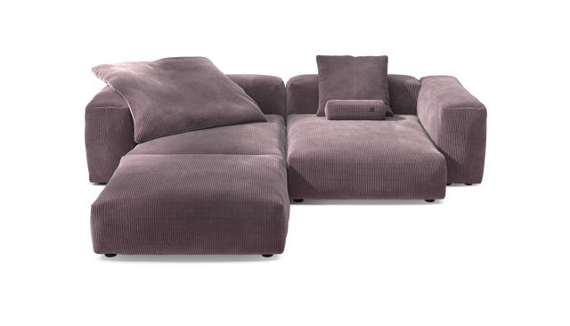 vetsak | Sofa Set 03 - Cord Velour - Blossom | Sofa Modulable | 3.5 Places | Grand Sofa | Sofa d'angle