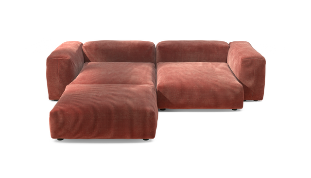 vetsak | Sofa Set 03 - Cord Velour - Brick | Sofa Modulable | 3.5 Places | Grand Sofa | Sofa d'angle