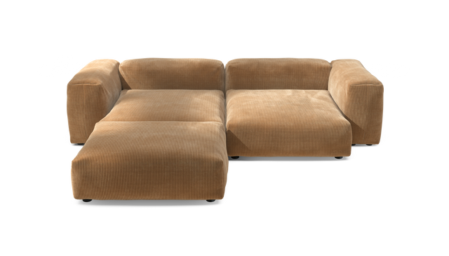 vetsak | Sofa Set 03 - Cord Velour - Camel | Sofa Modulable | 3.5 Places | Grand Sofa | Sofa d'angle