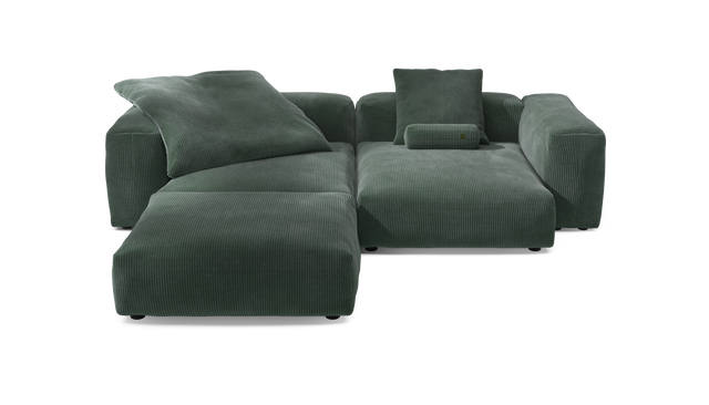 vetsak | Sofa Set 03 - Cord Velour - Hunter | Sofa Modulable | 3.5 Places | Grand Sofa | Sofa d'angle