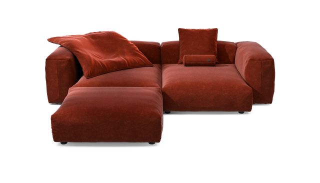 vetsak | Sofa Set 03 - Suave - Saffron | Sofa Modulable | 3.5 Places | Grand Sofa | Sofa d'angle