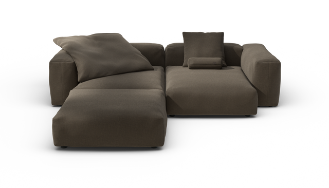 vetsak | Sofa Set 03 - Breeze - Brown | Sofa Modulable | 3.5 Places | Grand Sofa | Sofa d'angle