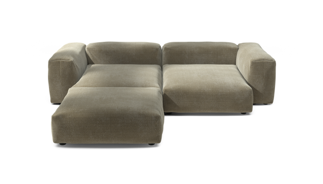 vetsak | Sofa Set 03 - Cord Velour - Khaki | Sofa Modulable | 3.5 Places | Grand Sofa | Sofa d'angle