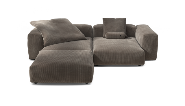 vetsak | Sofa Set 03 - Cord Velour - Mocha | Sofa Modulable | 3.5 Places | Grand Sofa | Sofa d'angle