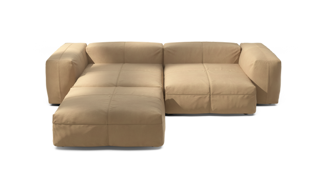 vetsak | Sofa Set 03 - Leather - Beige | Sofa Modulable | 3.5 Places | Grand Sofa | Sofa d'angle
