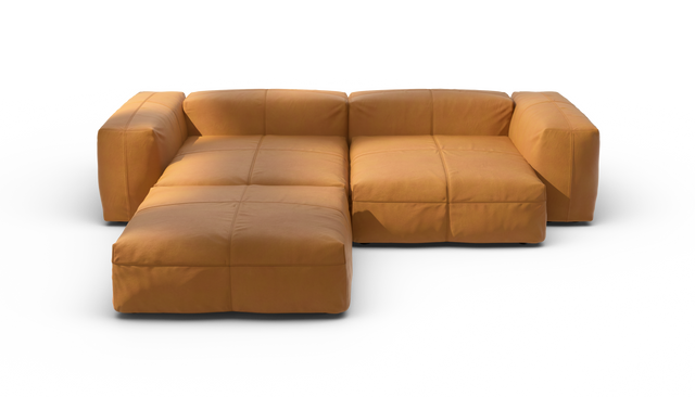 vetsak | Sofa Set 03 - Leather - Brown | Sofa Modulable | 3.5 Places | Grand Sofa | Sofa d'angle