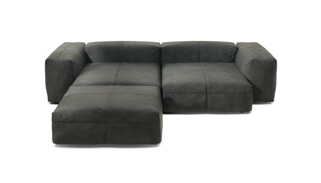 vetsak | Sofa Set 03 - Leather - Dark Grey | Sofa Modulable | 3.5 Places | Grand Sofa | Sofa d'angle
